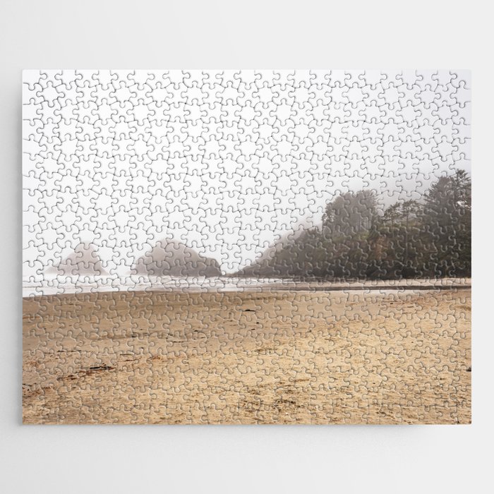 Foggy Beach Oregon Coast Landscape Photography Jigsaw Puzzle