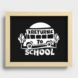 Return To School Bus Illustration Kids Cute Recessed Framed Print