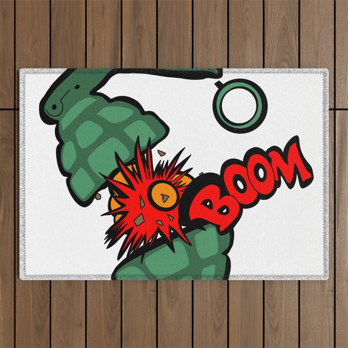 Grenade go boom Outdoor Rug