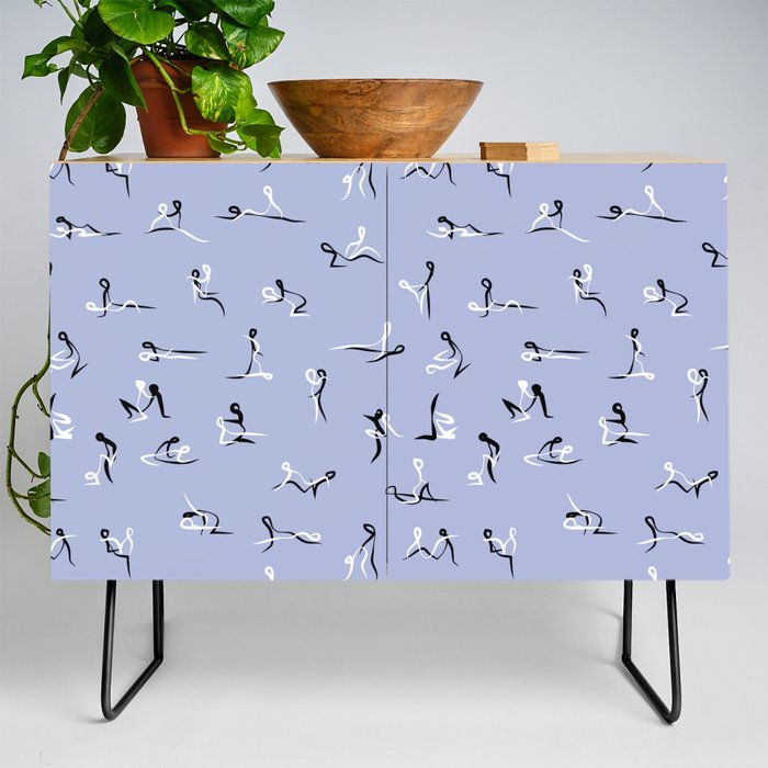 Kamasutra abstract pattern, couple in love, man and woman Credenza