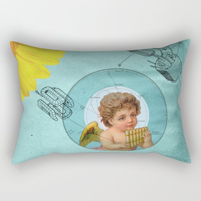 Angel playing music in space Rectangular Pillow