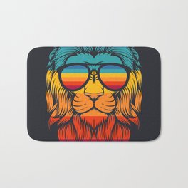 Jamaican lion Bath Mat | Lion, Rastafarian, Rastafari, Rainbow, Glasses, Jungle, Pattern, Feline, Felino, Jamaica 
