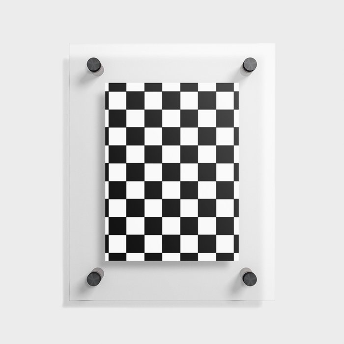 White and Black Checker Pattern  Floating Acrylic Print