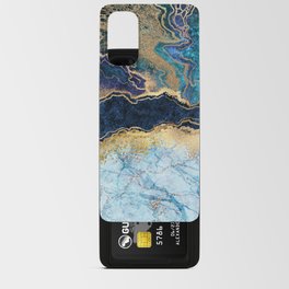 Peacock Blue, Purple, Gold Marble Abstract Art  Android Card Case