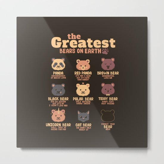 Greatest Bears Insert your Bear Metal Print