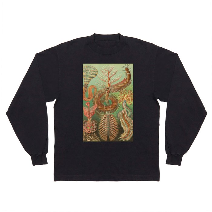 Ernst Haeckel Spined Marine Worms Illustration, 1904 Long Sleeve T Shirt