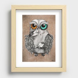 Smoking owl Recessed Framed Print