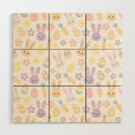 Happy Easter Purple Rabbit Collection Wood Wall Art