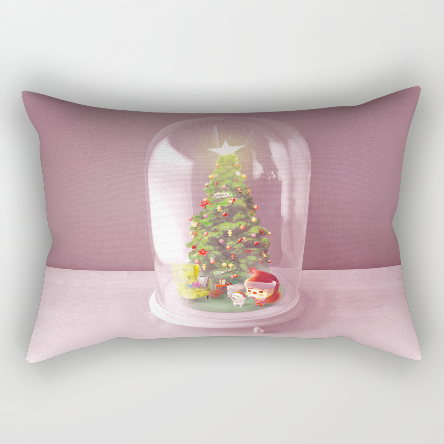 Xmas Bell Jar Rectangular Pillow By Zkozkohi Society6