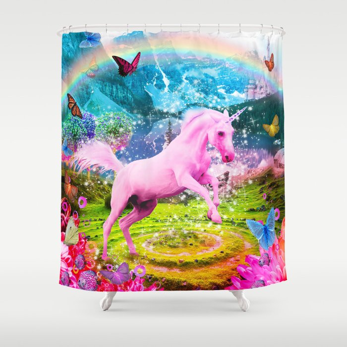 Valentina's Unicorn Shower Curtain