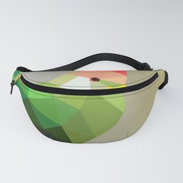 RED CRESTED TURACO LOW POLY ART Fanny Pack