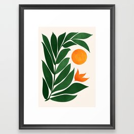 Tropical Forest Sunset / Mid Century Abstract Shapes Framed Art Print