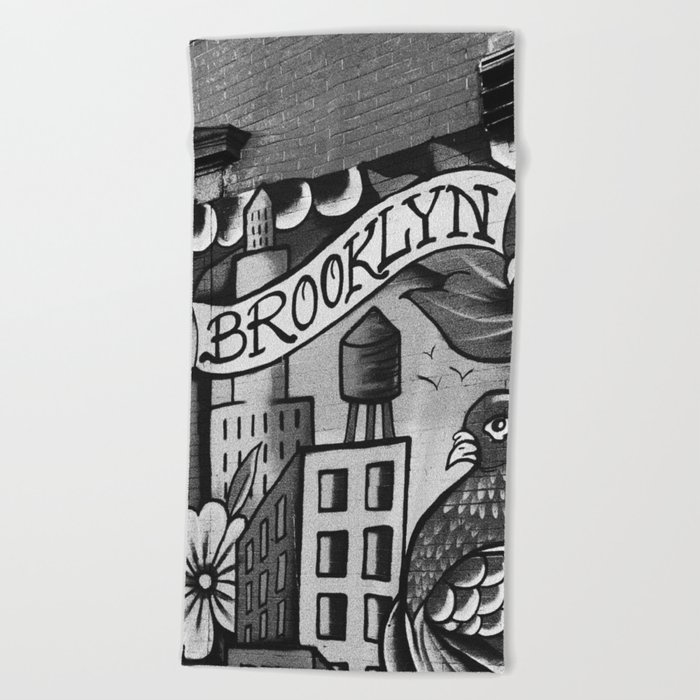 Black and White, Williamsburg Brooklyn Wall Art Beach Towel
