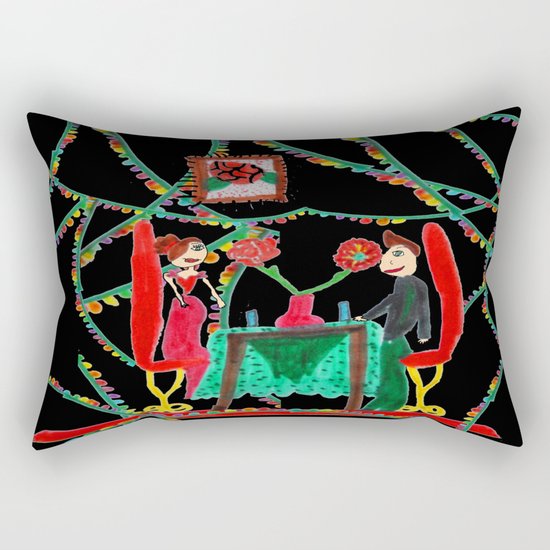 Christmas Dinner | Kids Painting Rectangular Pillow