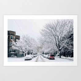 Chicago Street after Snow Art Print