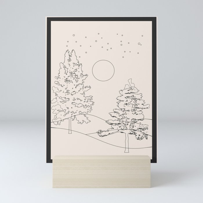 Slope Trees Bright Mini Art Print