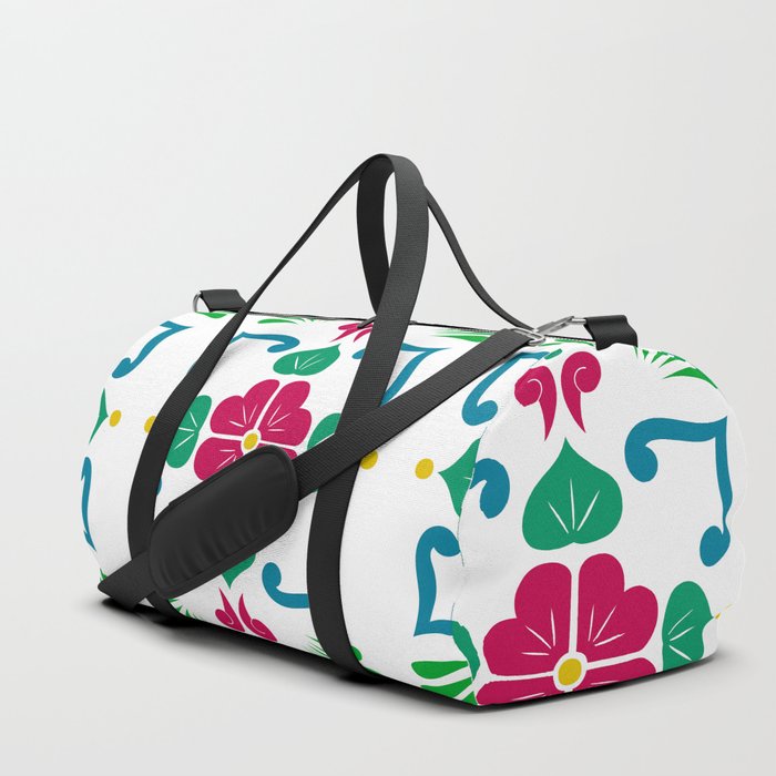 Green 2, Framed Talavera Flower Duffle Bag