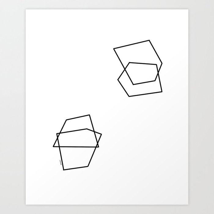 Let S Love Our Shapes No 3 Black White Geometric Minimalist Art Abstract Shape Pattern Art Print By Blackandwhitebylennaarty