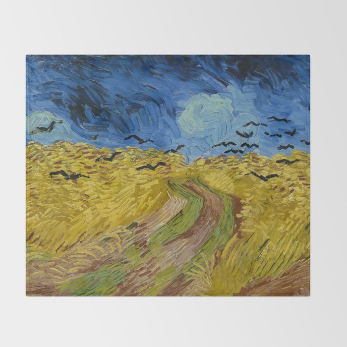 Wheatfield With Crows By Vincent Van Gogh 1890 Throw Blanket By Thearts Society6