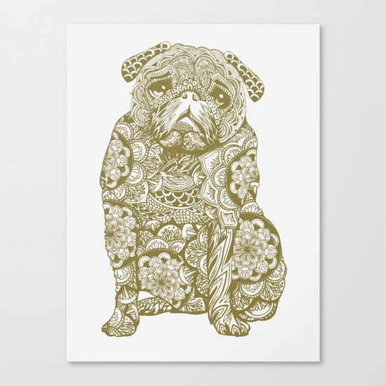 Mandala Pug Canvas Print