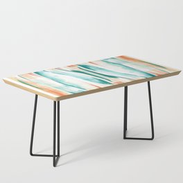 Teal and Orange Brush Strokes Coffee Table