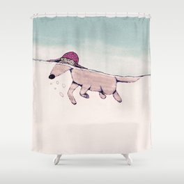 Swimming Pooch Shower Curtain
