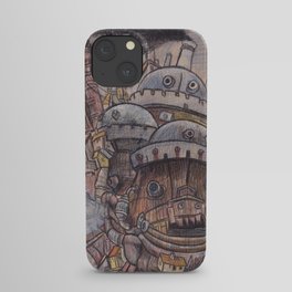 Howls Moving Castle on Wood iPhone Case
