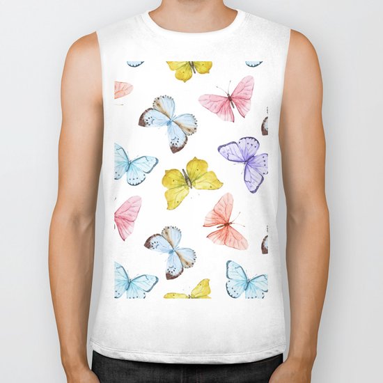 Butterfly Pattern 04 Biker Tank