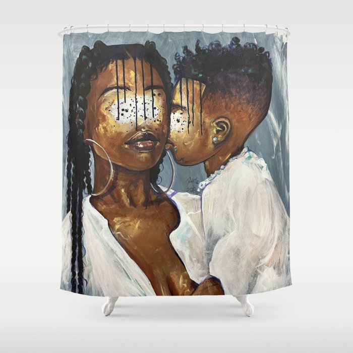 Naturally Black Love XII Shower Curtain