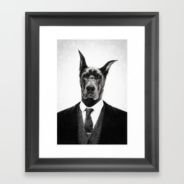 Black dog portrait ... Framed Art Print