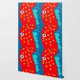 Red Fish illustration for kids Wallpaper
