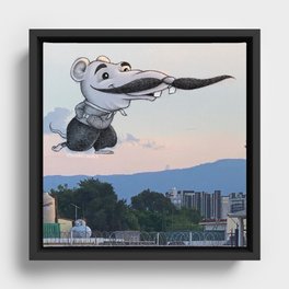Ratón enamorado Framed Canvas