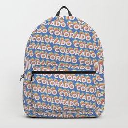 Colorado, USA Trendy Rainbow Text Pattern (Blue) Backpack