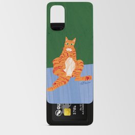 Chill Cat in Orange & Green Android Card Case