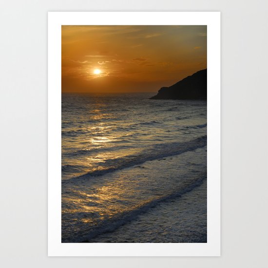 Red waves Art Print