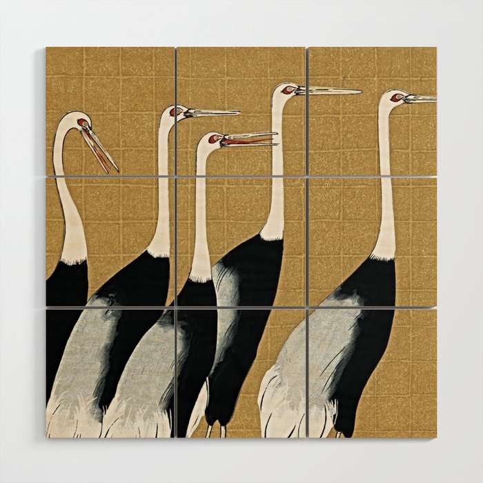 Japanese Bird Landscape Minimalism Wood Wall Art