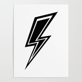 Lightning - Black and White Poster