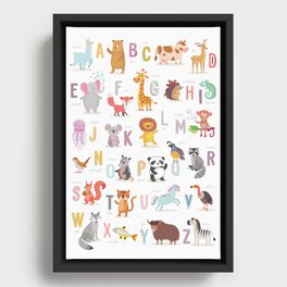 Animal Alphabet Framed Canvas