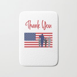 Thank You For Your Service Patriotic Veteran Bath Mat