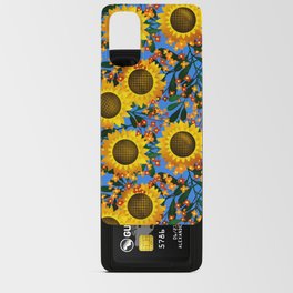 Summer yellow sunflowers on a bright blue background Seamless pattern 1 Android Card Case