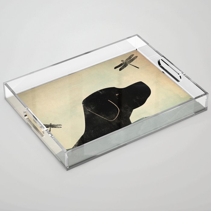 Black Lab Swim Dog Acrylic Tray