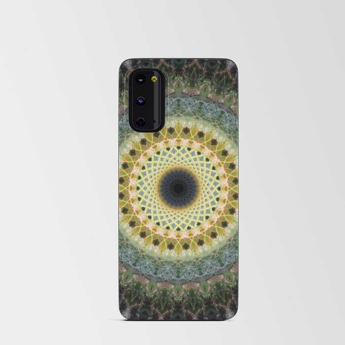 Golden, green and blue mandala Android Card Case