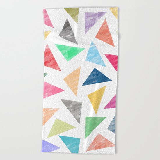 Colorful geometric pattern Beach Towel