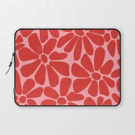 Pink and Red - Retro Floral Art Print Laptop Sleeve