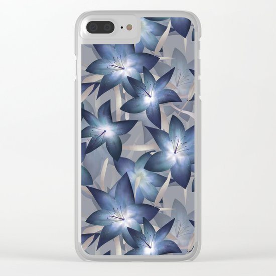 Blue lilies. Lily Clear iPhone Case