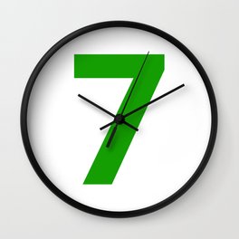 Number 7 (Green & White) Wall Clock