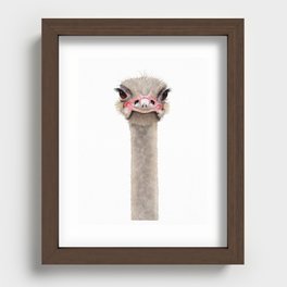 Ostrich Portrait Recessed Framed Print