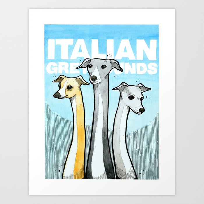 Italian Greyhounds Art Print