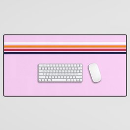 Tsuneoki - Classic Retro Stripes on Pink Desk Mat