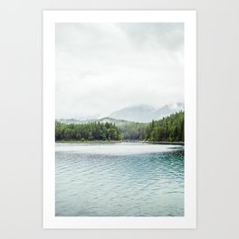Rainy Day at Mountain Lake - Germany Alps - Mountain Landscape Art Print